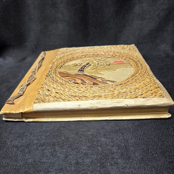 Handmade Island Wood & Leaf Photo Album Scrapbook - Picture 10 of 14